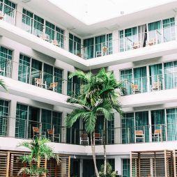 tropical hotel exterior